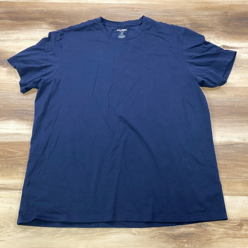 Bombas T-Shirt Mens XL Minimalist 100% Pima Cotton Crew Neck Navy Blue Classic